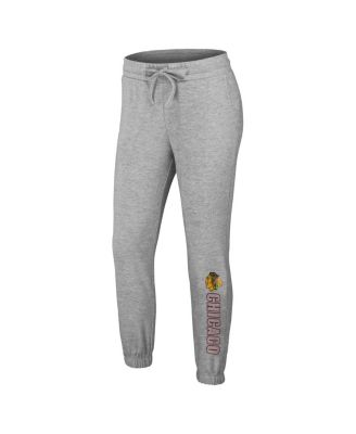 Women's Heather Gray Chicago Blackhawks Knit Long Sleeve Tri-Blend T-Shirt Pants Sleep Set