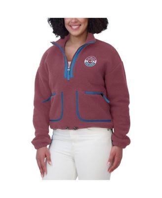 Women's Burgundy Colorado Avalanche Polar Fleece Half-Zip Jacket