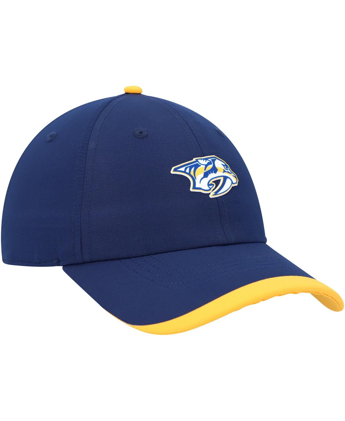 Fanatics Men's Navy/gold Nashville Predators Authentic Pro Rink Pinnacle Adjustable Hat In Navy,gold