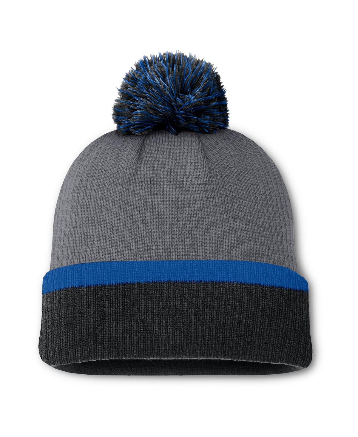 Fanatics Women's Charcoal New York Rangers Cuffed With Pom Knit Hat In Charcoal