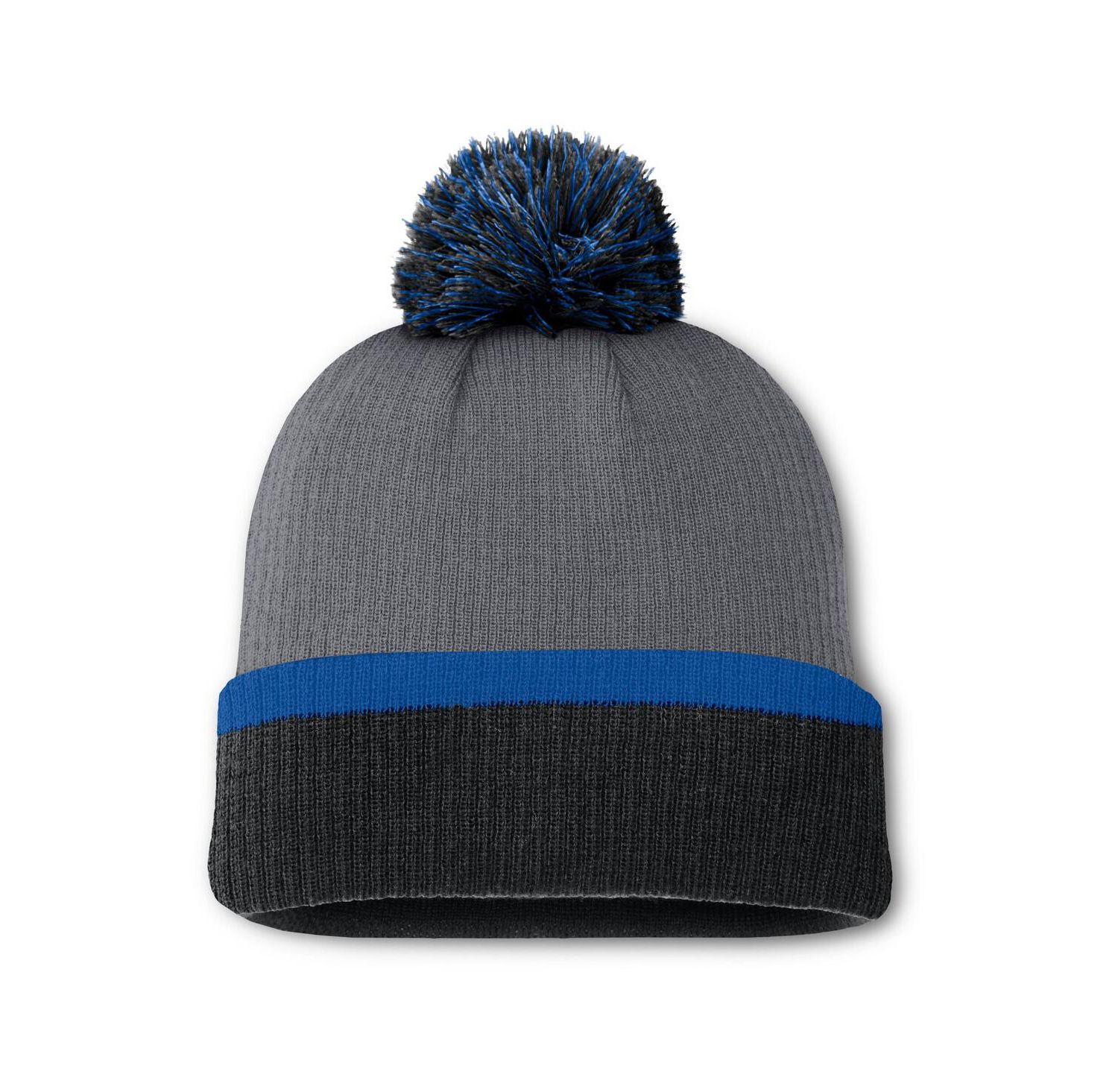 Women's Charcoal New York Rangers Cuffed with Pom Knit Hat