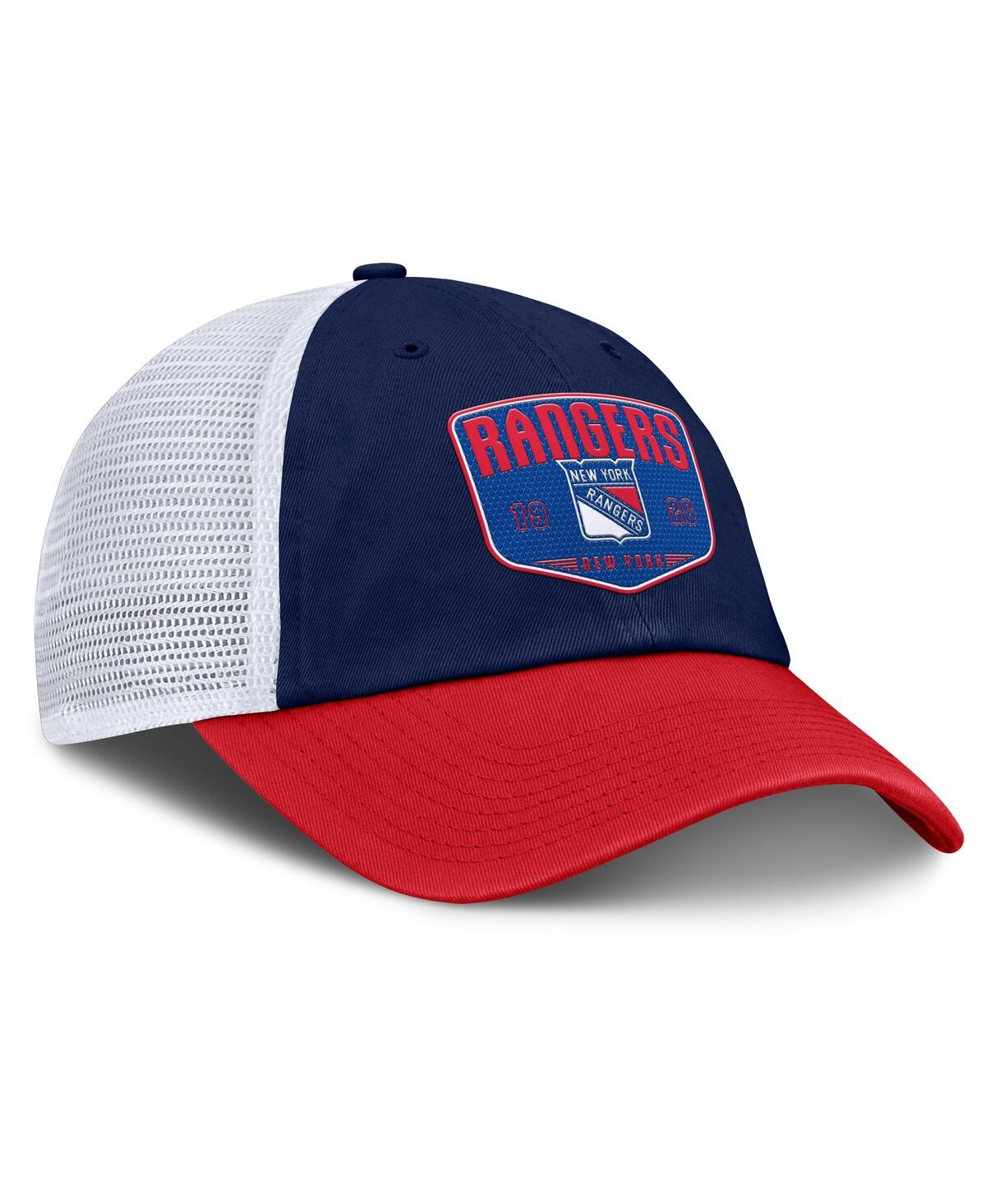 Fanatics Men's Blue New York Rangers Fundamental One-time Trucker Adjustable Hat In Blue
