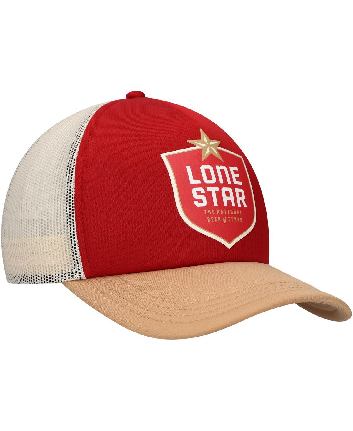 Lids Men's Red/tan Lone Star Beer Foam Trucker Adjustable Hat In Red,tan