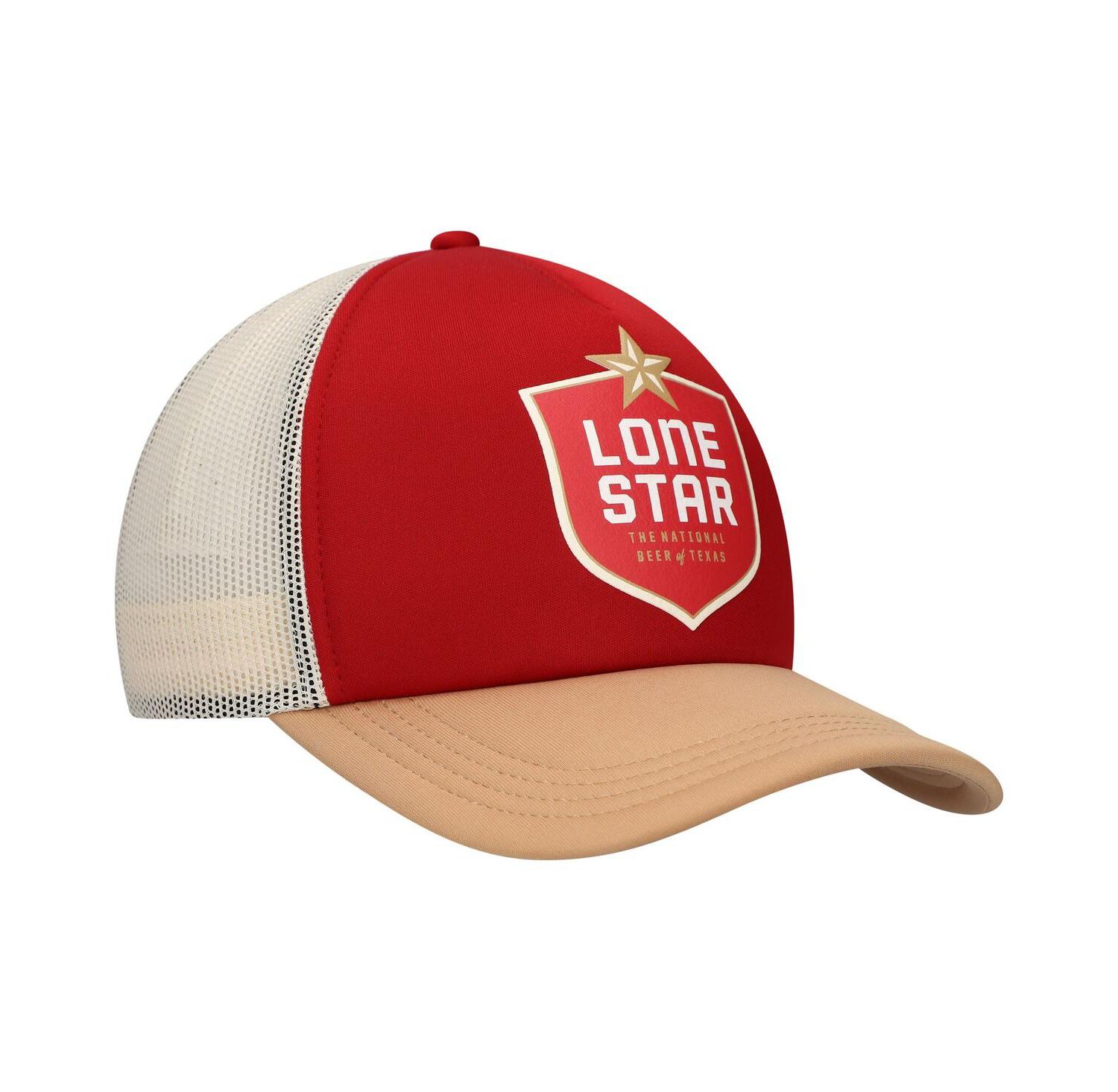 Men's Red/Tan Lone Star Beer Foam Trucker Adjustable Hat