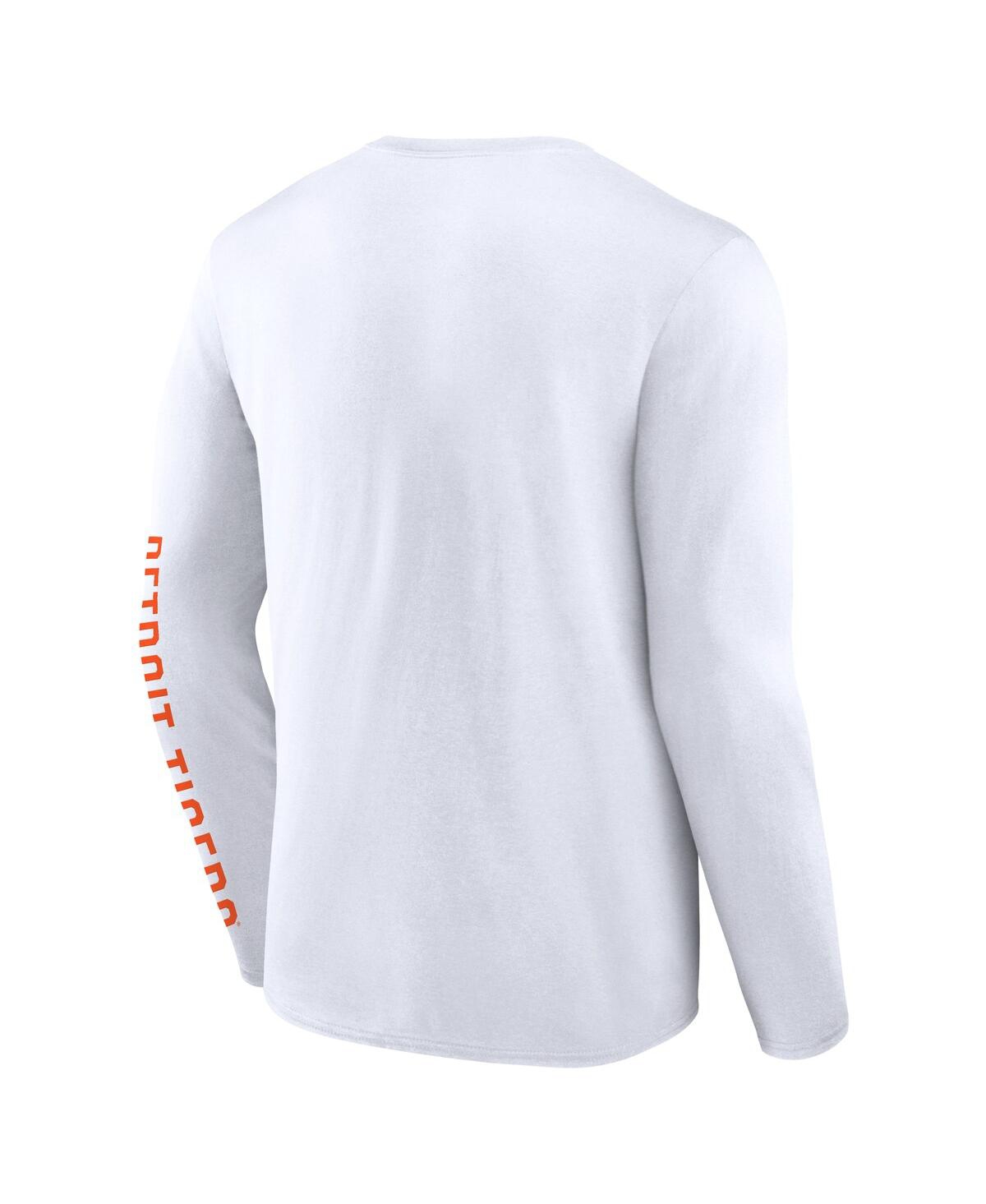 Fanatics Men's White Detroit Tigers Press Box Long Sleeve T-shirt In White