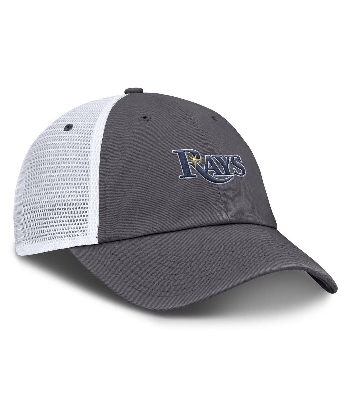 Nike Tampa Bay Rays Wordmark Club  Men's Mlb Trucker Adjustable Hat In Gray
