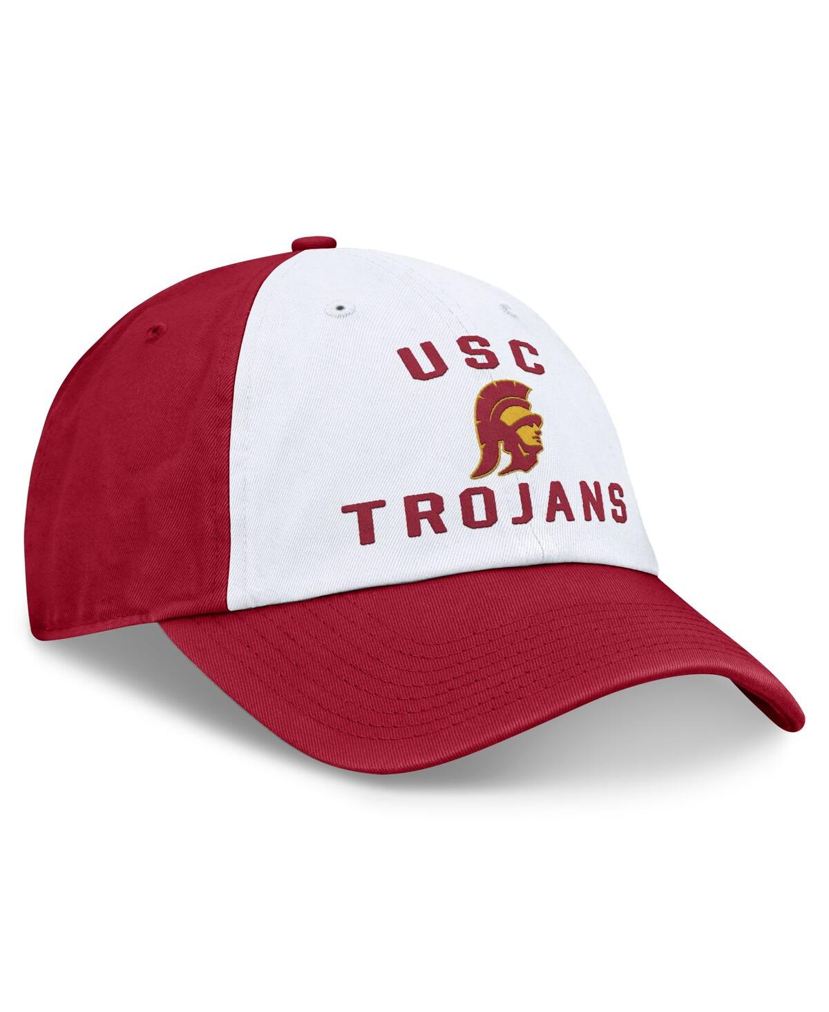 Top Of The World Men's White/cardinal Usc Trojans Heritage Weston Adjustable Hat In White,cardinal