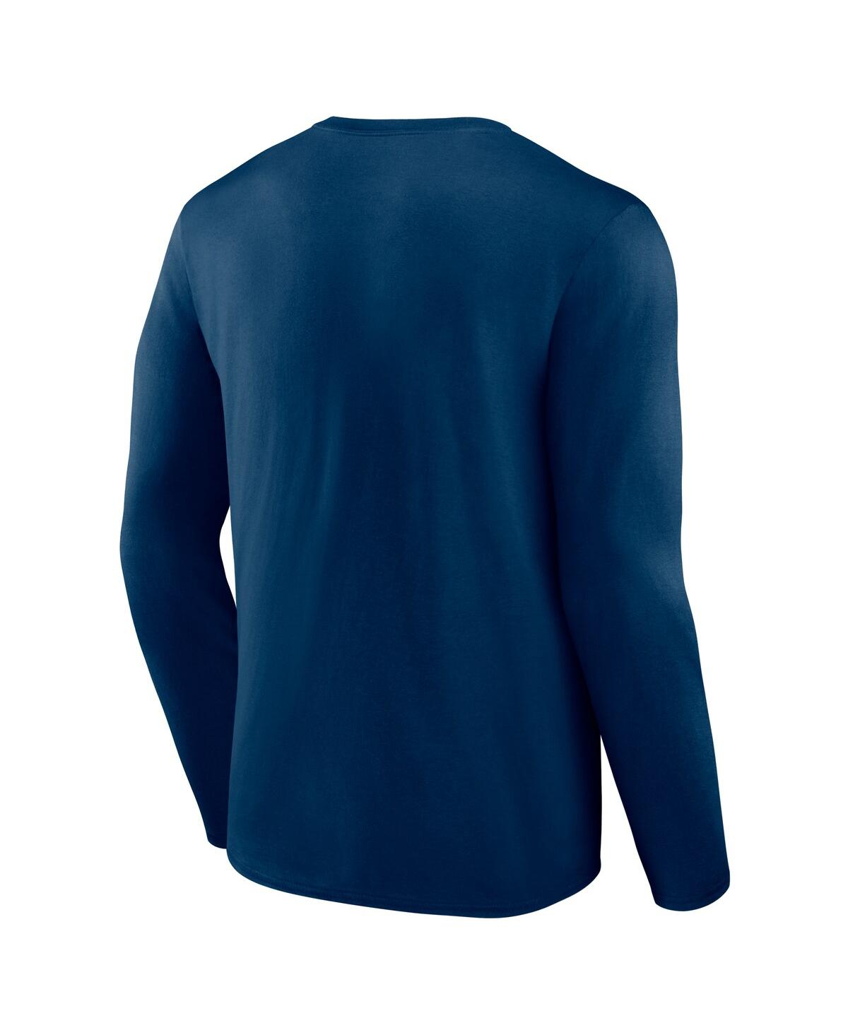 Fanatics Men's Deep Sea Blue Seattle Kraken Rinkside Long Sleeve T-shirt In Navy