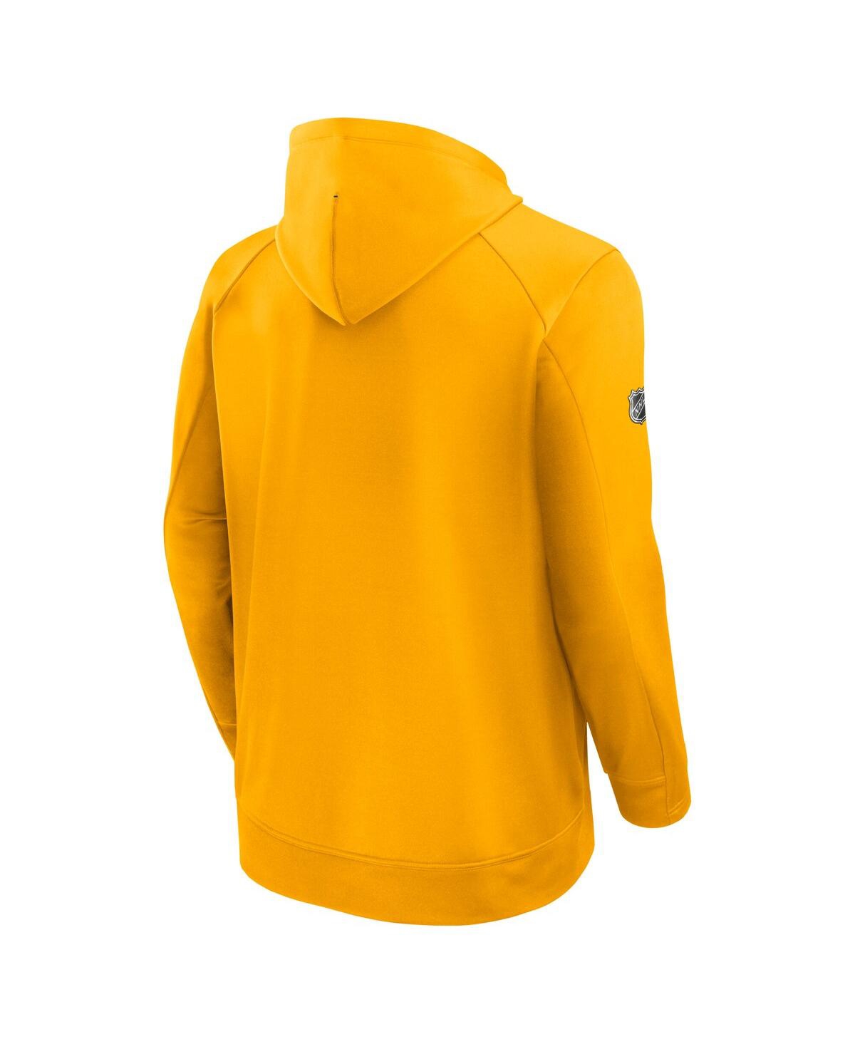 Fanatics Men's Gold Pittsburgh Penguins Authentic Pro Rink Fleece Pullover Hoodie In Gold