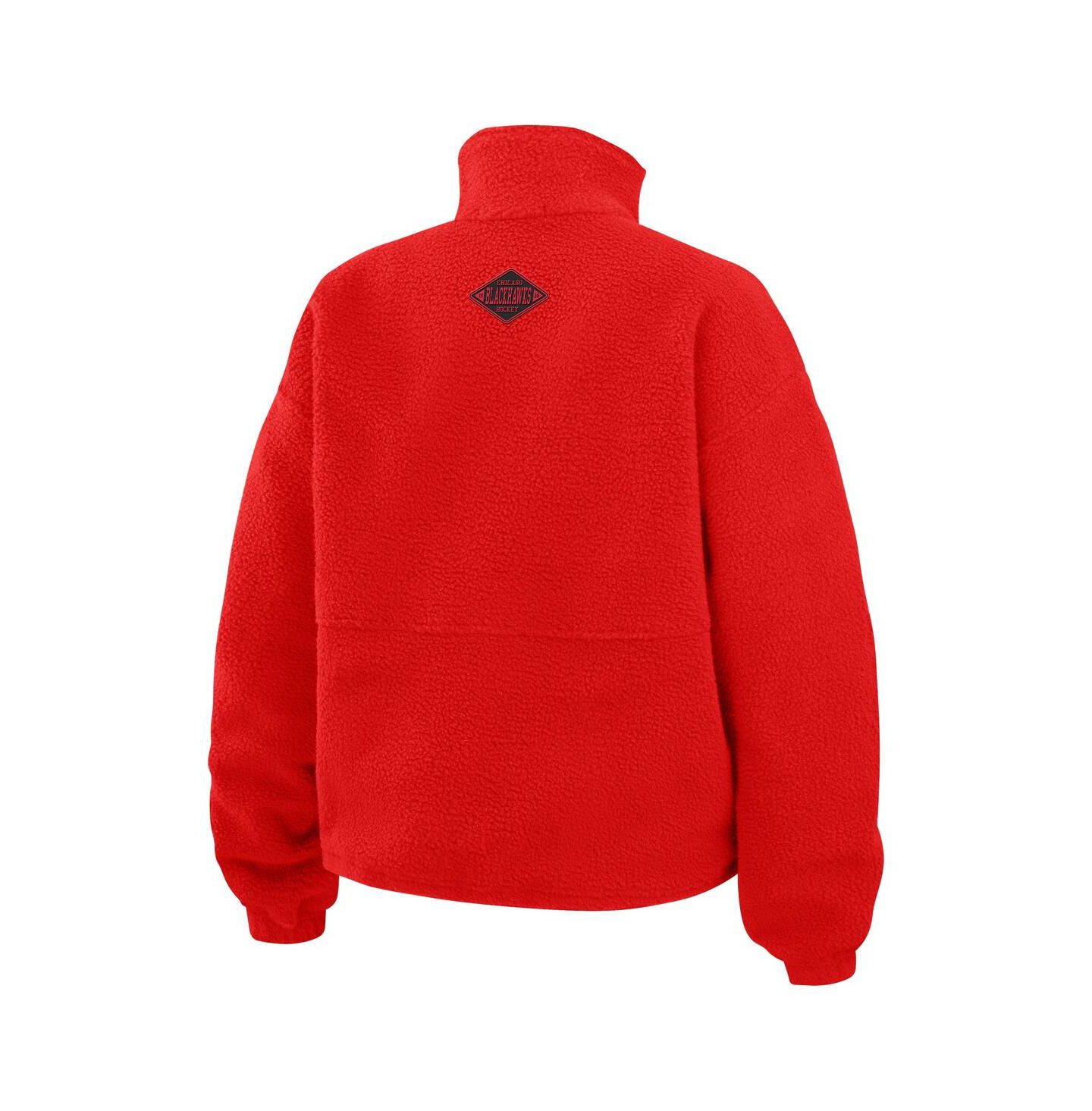 Женская куртка WEAR by Erin Andrews Red Chicago Blackhawks Polar Fleece Half-Zip — фото 4