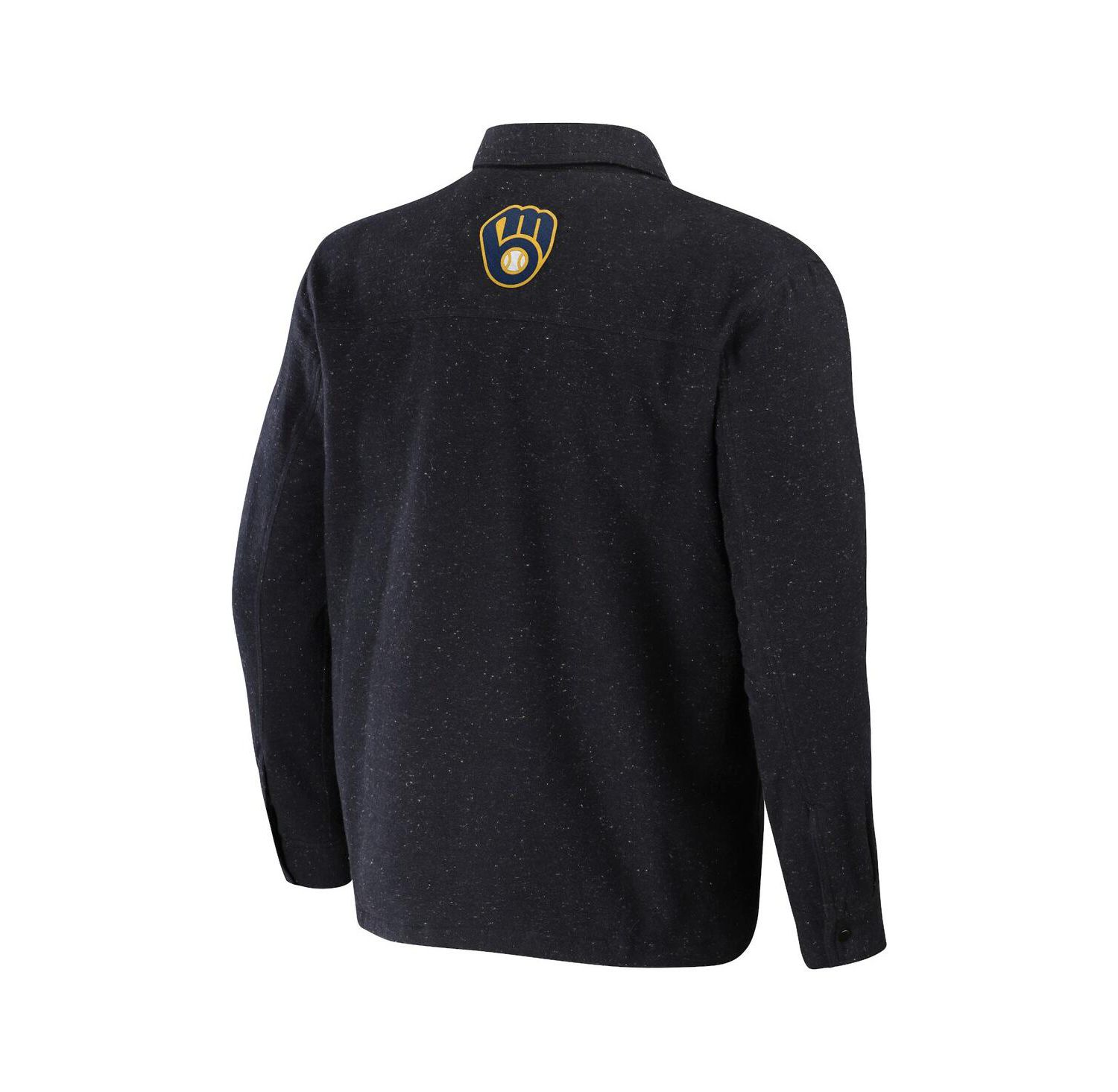 Men's Black Milwaukee Brewers Ringstop Full-Snap Shacket