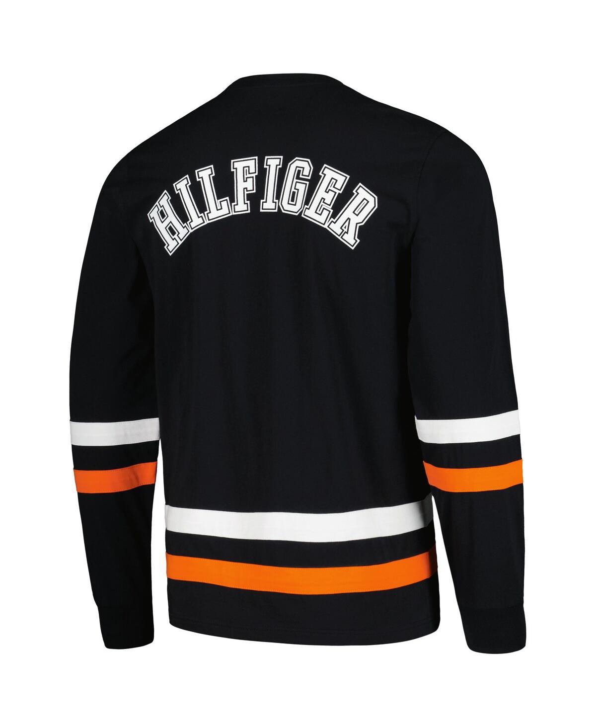 Tommy Hilfiger Men's Black/orange Cincinnati Bengals Nolan Long Sleeve T-shirt In Black
