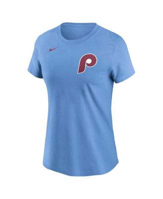Women's Bryce Harper Light Blue Philadelphia Phillies Fuse Name Number T-Shirt