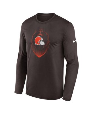 Men's Brown Cleveland Browns Legend Icon Long Sleeve T-Shirt