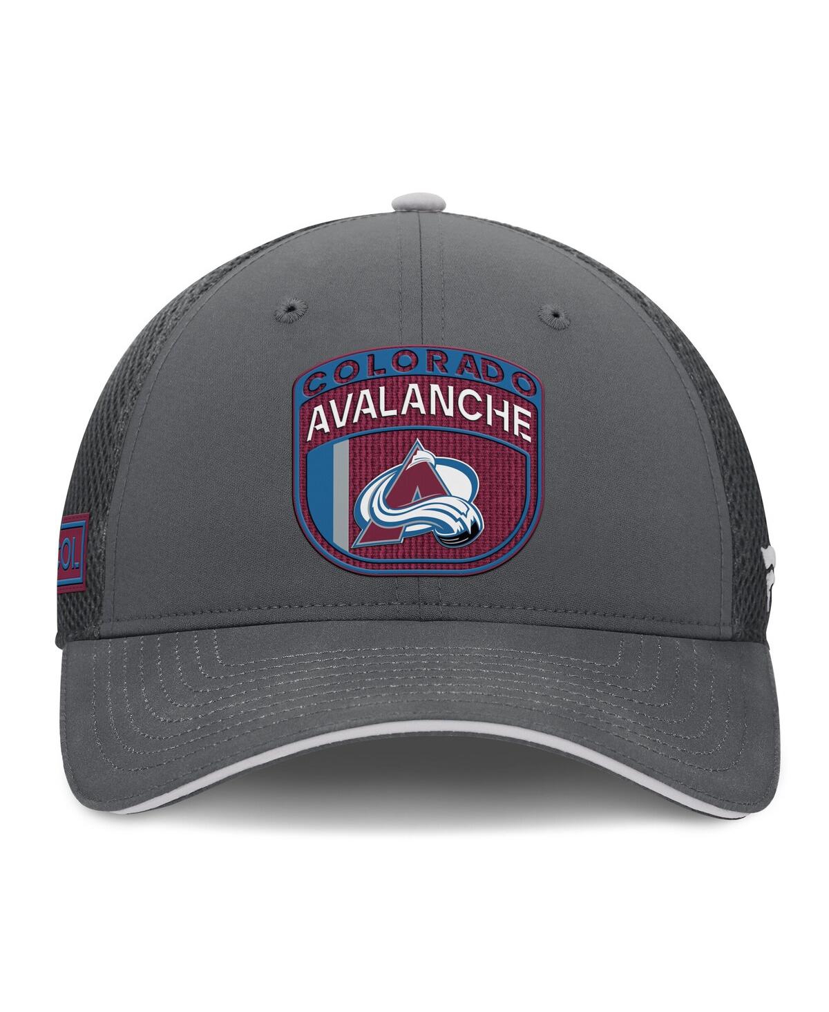 Fanatics Men's Gray Colorado Avalanche Authentic Pro Home Ice Trucker Adjustable Hat In Gray