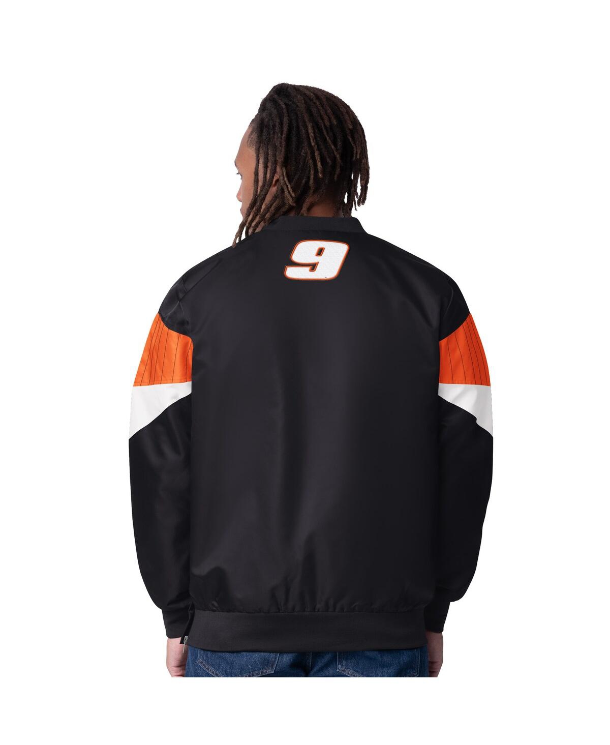 Starter Men's Black Chase Elliott Hooters Striker I V-neck Pullover Jacket In Black