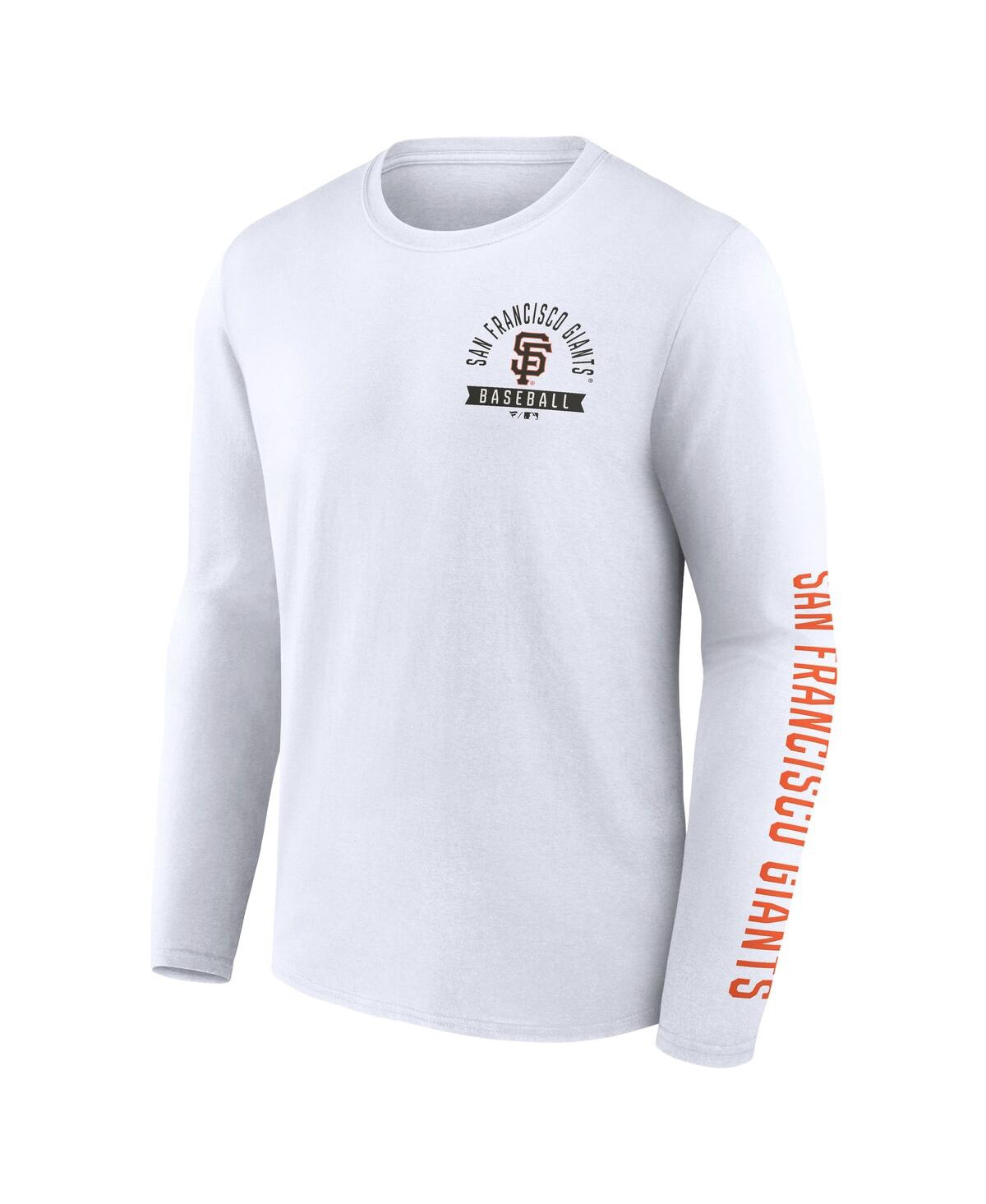Fanatics Men's White San Francisco Giants Press Box Long Sleeve T-shirt In White
