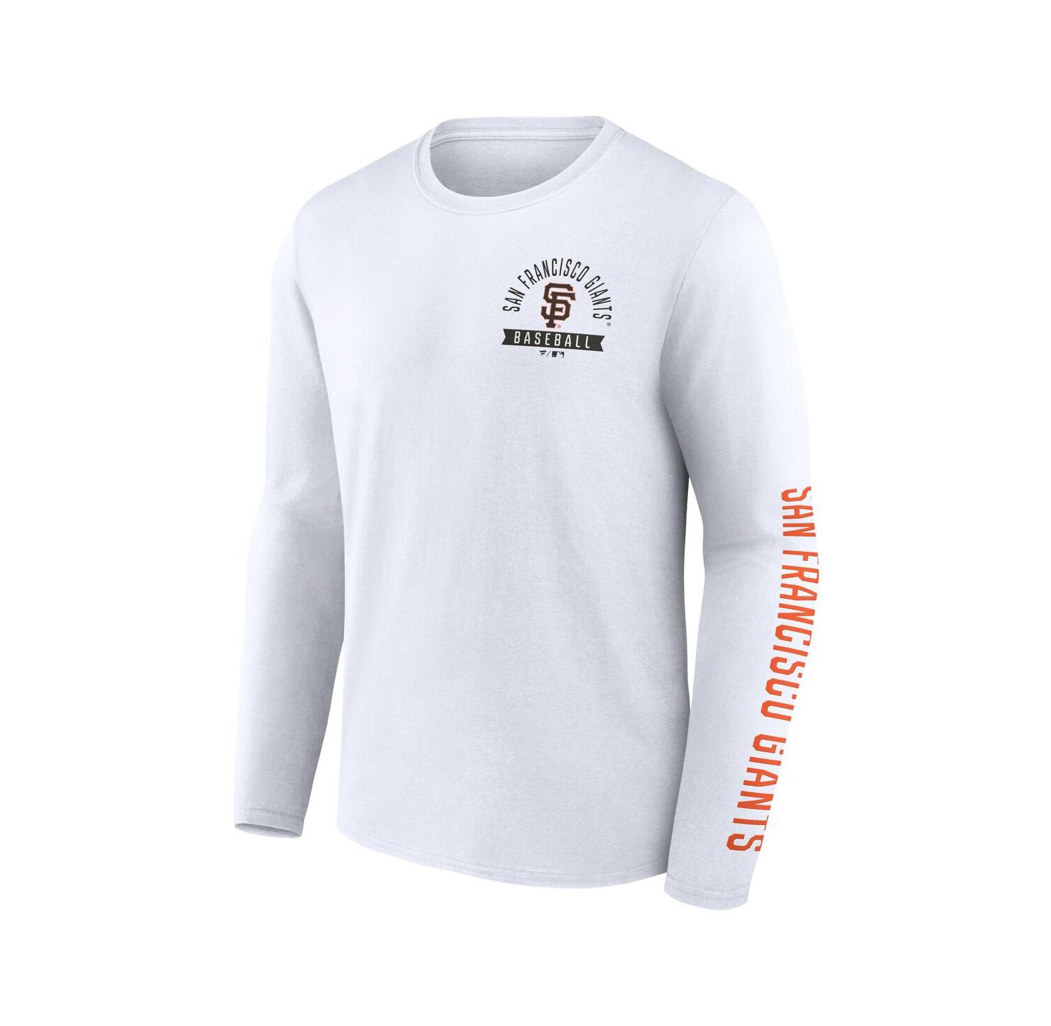 Men's White San Francisco Giants Press Box Long Sleeve T-Shirt