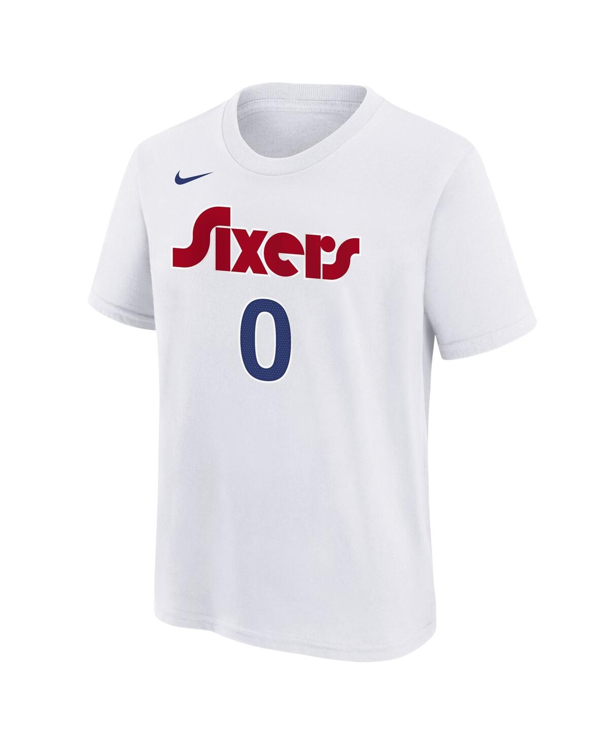 Nike Big Boys And Girls Tyrese Maxey White Philadelphia 76ers 2024/25 City Edition Name Number T-shirt In White