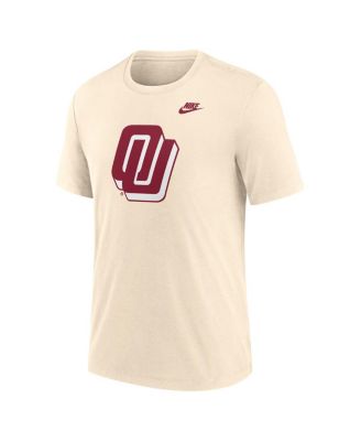 Men's Cream Oklahoma Sooners Vault Logo Tri-Blend T-Shirt