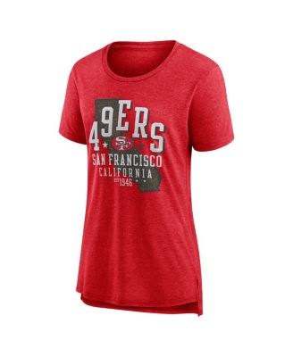 Women's Scarlet San Francisco 49ers Vintage Graphic Tri-Blend Scoop Neck T-Shirt