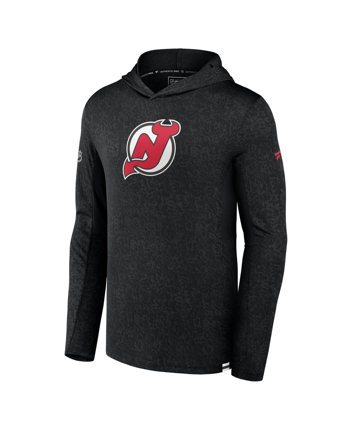 Fanatics Men's Black New Jersey Devils Authentic Pro Lightweight Pullover Hoodie In Black