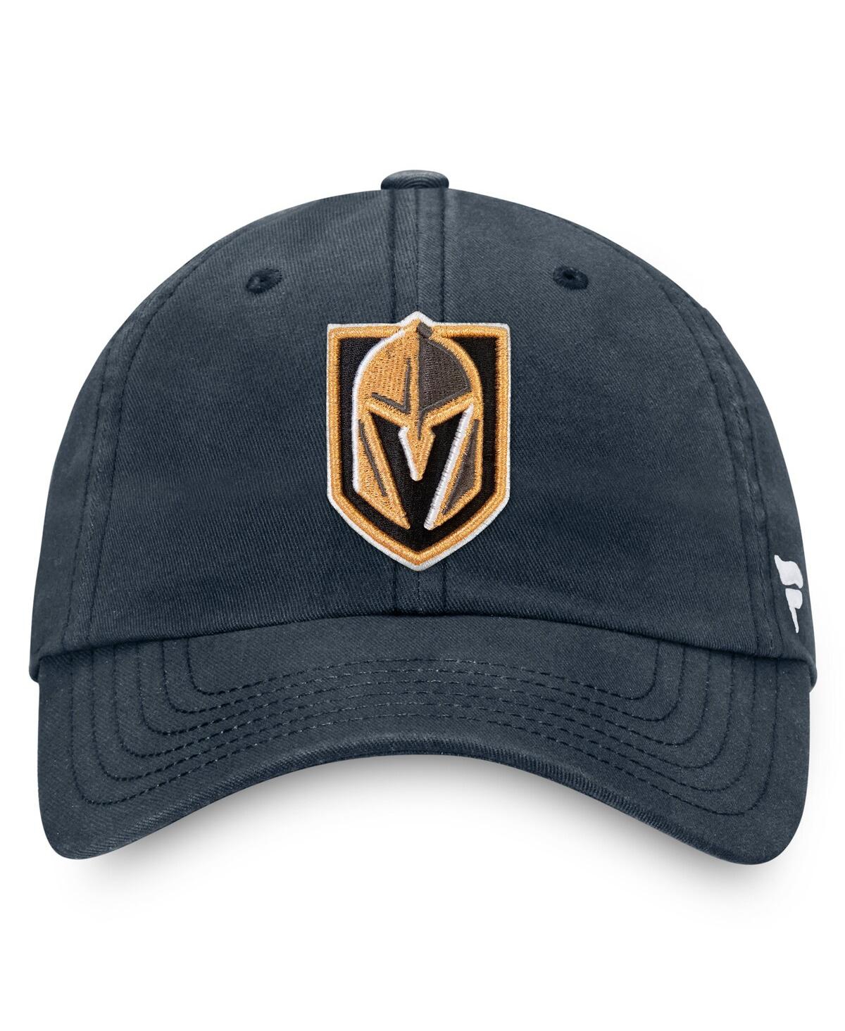 Fanatics Men's Charcoal Vegas Golden Knights Core Primary Logo Adjustable Hat In Charcoal