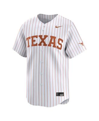 Men's White Pinstripe Texas Longhorns College Limited Baseball Jersey