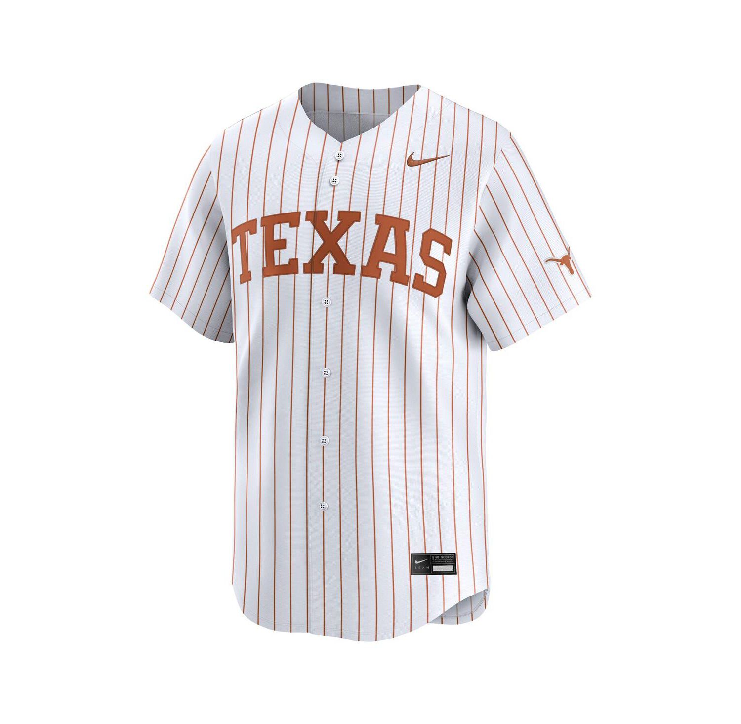 Men's White Pinstripe Texas Longhorns College Limited Baseball Jersey