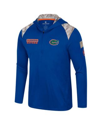 Men's Royal Florida Gators OHT Military Appreciation Quarter-Zip Hoodie Jacket