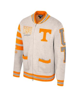 Women's Cream Tennessee Volunteers Jacquard Full-Zip Sweater
