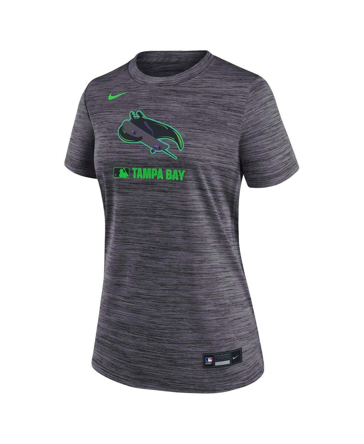 Nike Women's Charcoal Tampa Bay Rays Authentic Collection City Connect Velocity Performance T-shirt In Charcoal