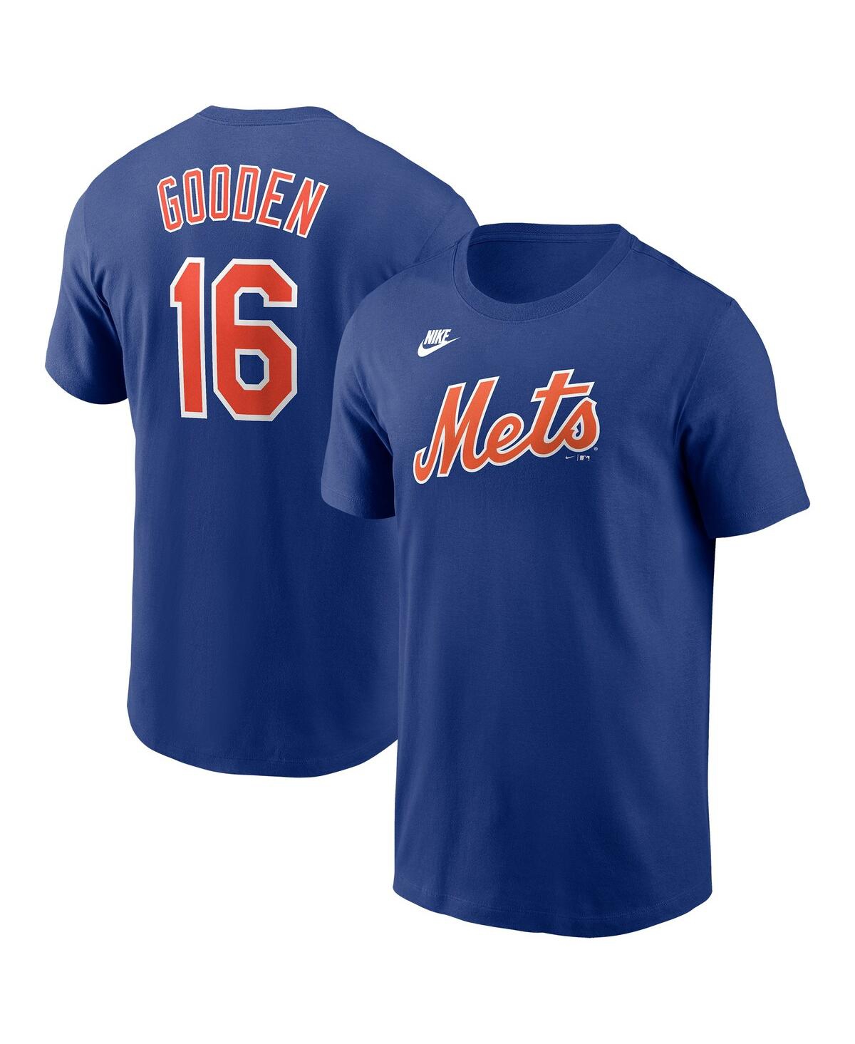 NIKE MEN'S DWIGHT GOODEN ROYAL NEW YORK METS COOPERSTOWN COLLECTION FUSE NAME NUMBER RETIREMENT T-SHIRT 