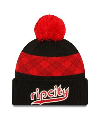 New Era - Men's Black Portland Trail Blazers 2023/24 City Edition Cuffed Pom Knit Hat