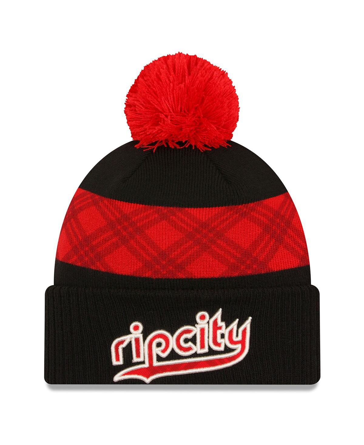 Men's Black Portland Trail Blazers 2023/24 City Edition Cuffed Pom Knit Hat - Black