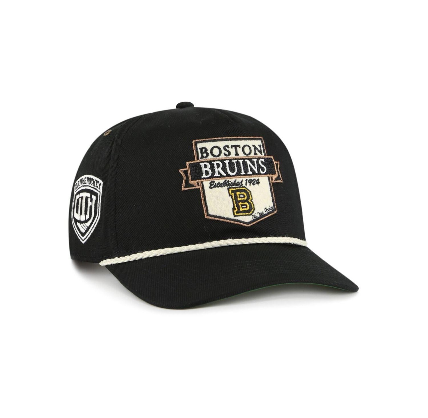 Men's Black Boston Bruins Old Time Hockey Rafter Sure Shot Hitch Adjustable Hat