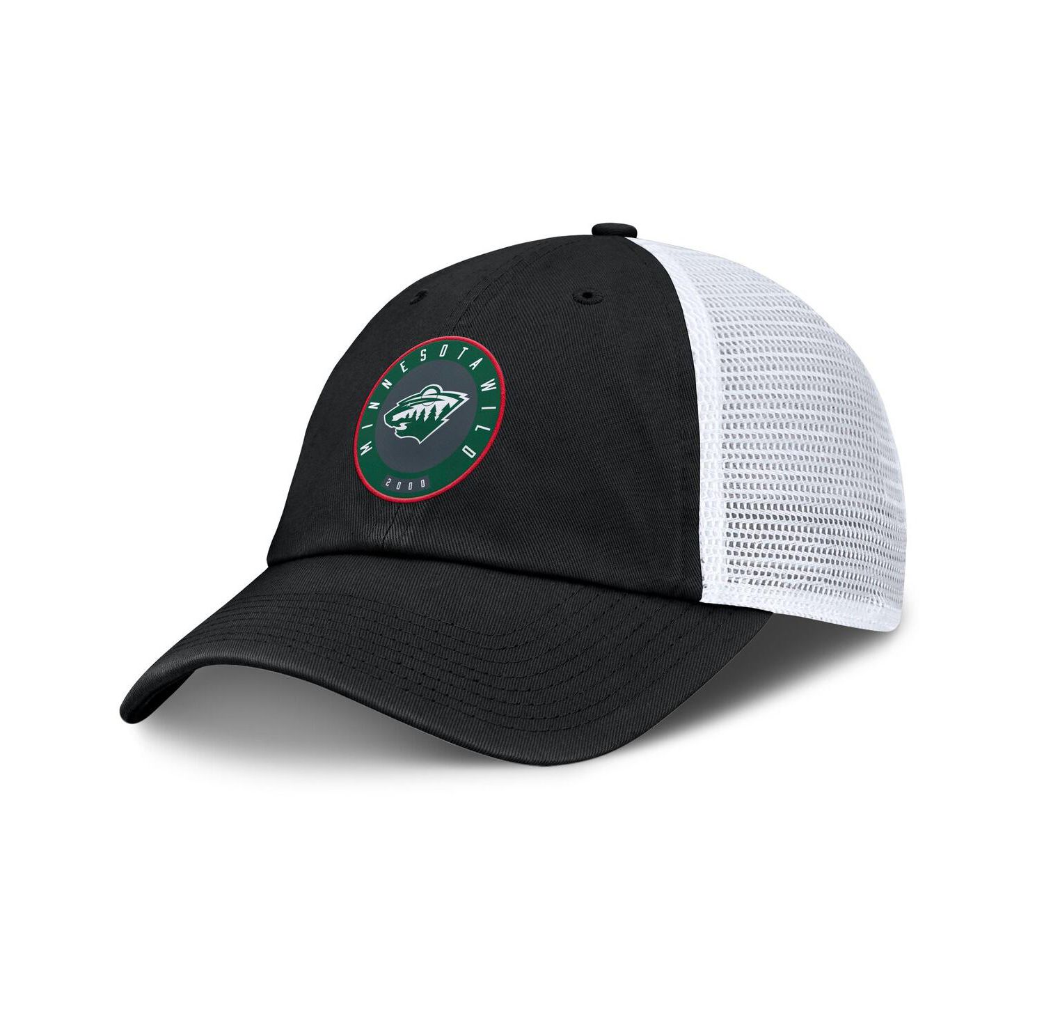 Men's Black/White Minnesota Wild Averie Trucker Adjustable Hat