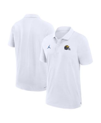 Jordan - Men's White Michigan Wolverines 2024 Sideline Woven Performance Polo