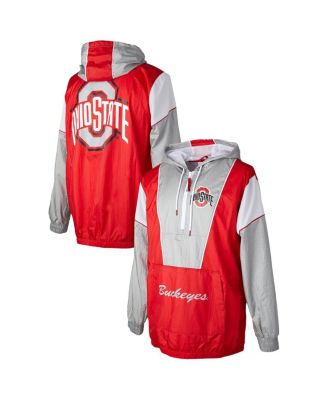 Mitchell & Ness - Men's Scarlet Ohio State Buckeyes Highlight Reel Half-Zip Windbreaker