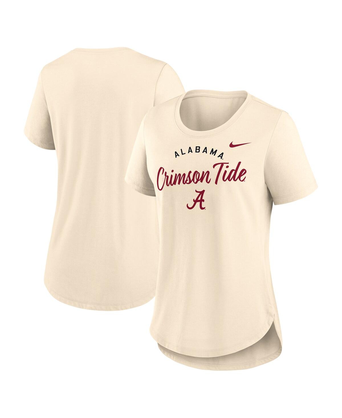 Nike Women's Tan Alabama Crimson Tide Script Logo Tri-blend T-shirt In Tan