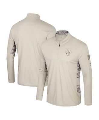 Colosseum - Men's  Natural Oklahoma State Cowboys OHT Military Appreciation Quarter-Zip Jacket