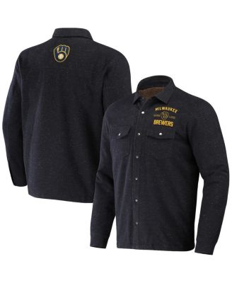 Fanatics - Men's  Black Milwaukee Brewers Ringstop&nbsp;Full-Snap Shacket