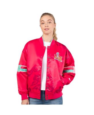 Starter - Women's  Pink Super Bowl LIX Interception Full-Snap Varsity Jacket