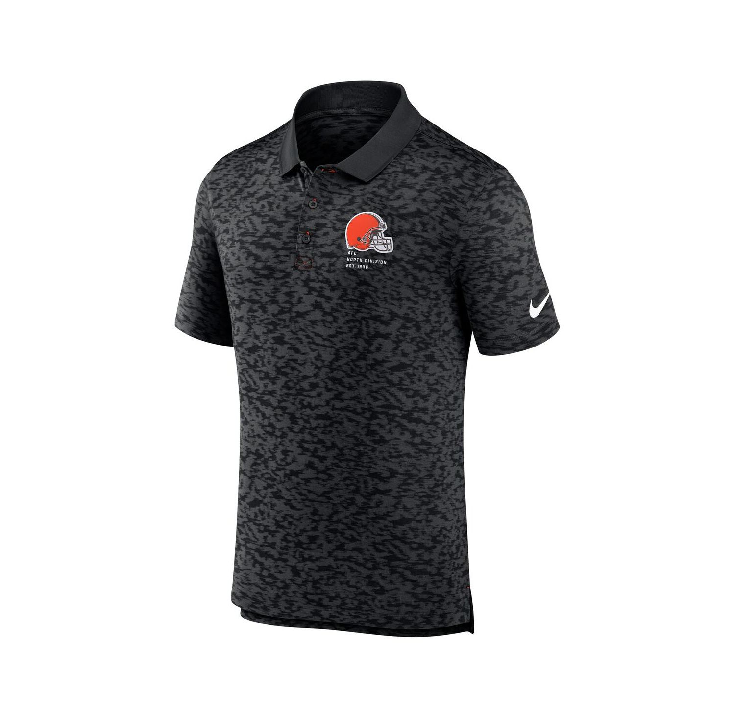 Men's Black Cleveland Browns Pique Fashion Performance Polo Shirt
