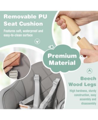 6 in 1 Convertible Highchair with Safety Harness and Removable Tray