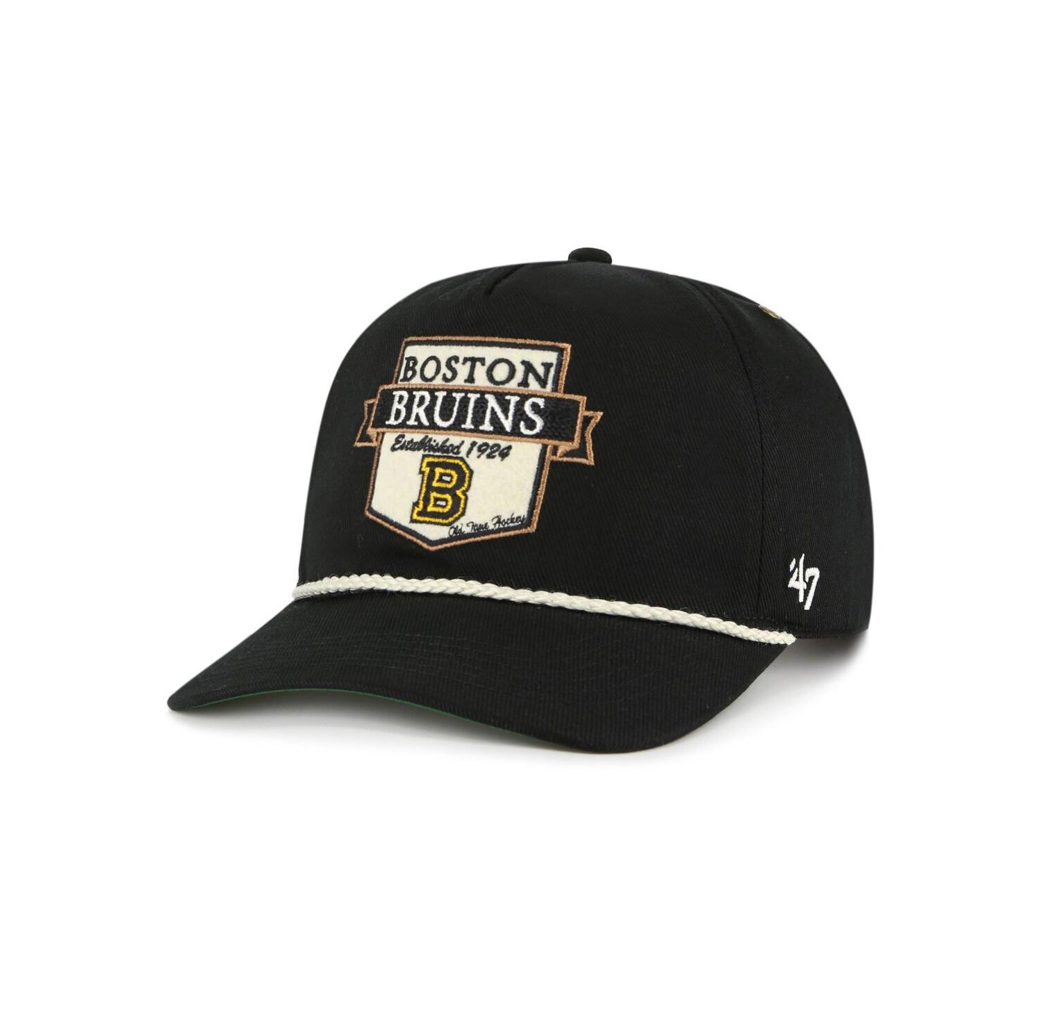 Men's Black Boston Bruins Old Time Hockey Rafter Sure Shot Hitch Adjustable Hat