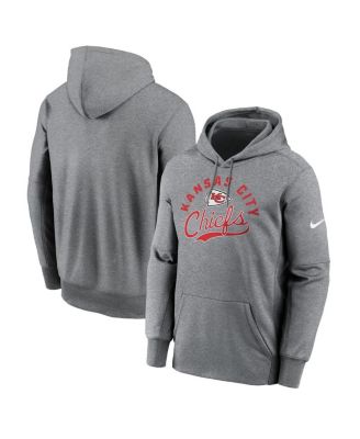 Nike - Men's Heather Gray Kansas City Chiefs Performance Fleece Pullover Hoodie