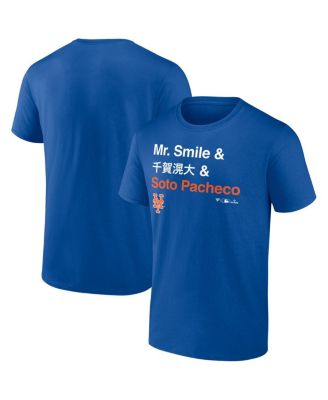 Fanatics - Men's Juan Soto Royal New York Mets Mr. Smile and Soto Pacheco T-Shirt