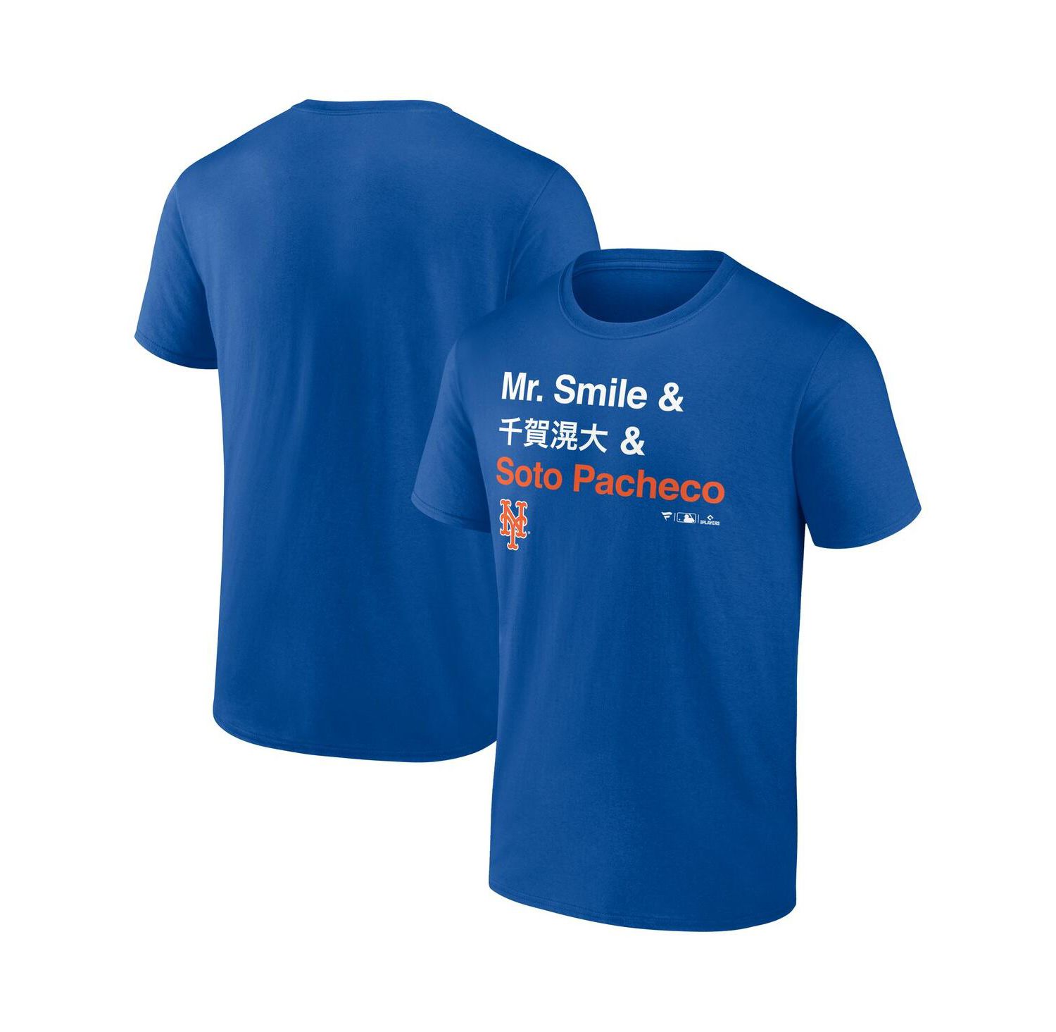 Men's Juan Soto Royal New York Mets Mr. Smile and Soto Pacheco T-Shirt