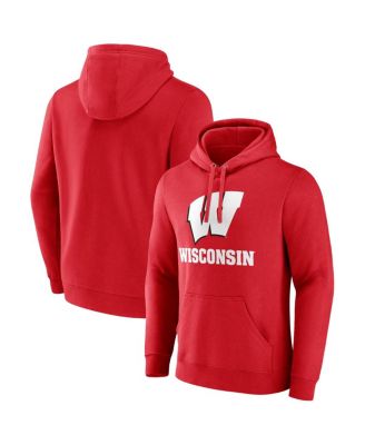 Fanatics - Men's Red Wisconsin Badgers Team Lockup Pullover Hoodie